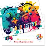 the lazy panda card company 15 x Kids Party Invitations Gaming Invites for Gamers Party Children