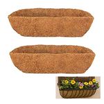 HH-LIFE 2 pcs Pre-formed Molded Coco Liners 30 inch (76cm) Wall Trough Coco Liner Window Box Liner For Wall Mounted Planters/Window Flower Baskets