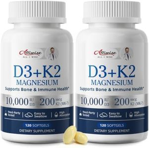 Alliwise D3 K2 Vitamin 10000 IU with Magnesium Complex Softgels, 240 Count