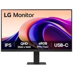 LG 24U631A IPS QHD (2560x1440) Monitor, 24 Inch, 100Hz, sRGB 99% (Typ.), HDR10, USB-C with PD 15W, HDMI, 3 Side Virtual Borderless, Head Phone Out, Reader Mode, Flicker Safe, 3 Years Warranty, Black