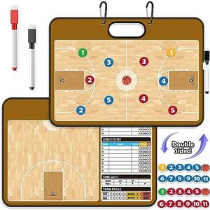 Torlam Magnetic Basketball Coaching Board Basketball Clipboard Dry Erase for Coach, Basketball Whiteboard Clipboard Coaching Equipment Training Accessories Gear Kit with 24 Magnets, Double-Sided