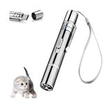 Cat Toys for Indoor Cats Kitten Pointer Toys, Cat Pointer Toy for Indoor Tease Cats Pointer Toy Playing Training Chaser Interactive Pet Dogs Indoor Cats Kitten Red Light Pointer Toys, Silver