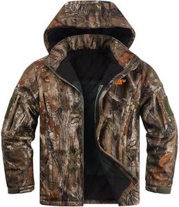 NEW VIEW Insulated Hunting Jacket for Men Cold Weather, Warm Camo Hunting Jackets with Hood, Water Resistant Hunting Clothes