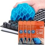 LAZI (Blue Pack 4 Multipurpose Laptop Keyboard Cleaner Dust Cleaning Kit Slime Gel Jelly Putty Magic Super Clean Gel for Keyboard Laptop Car Dashboard Accessories Electronic Gadget Cleaner 400gm