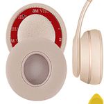 Geekria QuickFit Replacement Ear Pads for Beats Solo 3 (A1796), Solo 3.0 Wireless On-Ear Headphones Ear Cushions, Headset Earpads, Ear Cups Cover Repair Parts (Matte Gold)