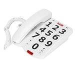 BTER Big Button Corded Phone,Amplified Corded Phone with Speed Dialing & Loud Ringer,Home Landline Phone for Seniors,Alzheimer's,Dementia,Hearing Impaired,Visually Impaired (White)