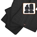 TRAVALL Rubber Car Mats (set of 4) compatible with BMW X1 F48 (2015-2022) Heavy Duty Floor Mats Moulded Premium Mats Easy Clean Black with Clips - Anti Slip All-Weather Protection