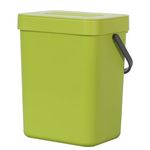 EKO Puro Mini Wall-Mounted Kitchen Trash Can with Lid, Food Waste Caddy, 1.32 Gall / 5L (Green)