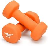 Neoprene Dumbbell Weights (Sold as One Pair) - 0.5kg, 1kg, 2kg, 3kg, 4kg, 5kg - Perfect Hand Weights for Strength Building, Muscle Toning, Home Gym and Rehabilitation. (Orange - 2kg x 2)