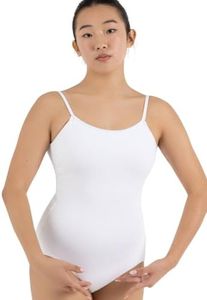 Capezio Women's Camisole Leotard With Adjustable Straps,White,Small