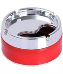 Navjai Round Cigarette Ashtray with Spinning Tray Plastic Multifunctional Portable Cigarette Ashtray with Lids Windproof Desktop Smoking Ash Tray for Home Office Car Décor