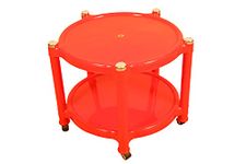 Prima 5008 Center Trolley Coffee Table/Tea Table/Teapoy for Home, Office & Outdoor (Red)