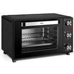 VonShef Mini Oven and Grill 25L - Portable Oven 1400W Multi-Function Electric Cooker for Grilling, Baking & Roasting, Wire Rack and Baking Tray Included - Adjustable Temperature Control & Timer