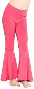 STRETCH IS COMFORT Girl's Bell Bottom Leggings Hot Pink Small