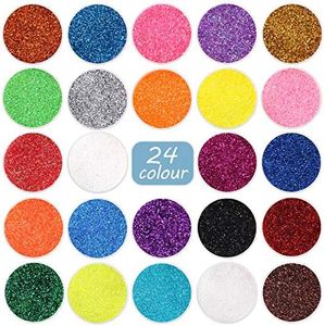 Fine Glitter 24 Colors Craft Glitter for Resin Makeup for Body Nail Face Hair Eyeshadow Lip Gloss Making