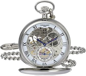 Charles-Hubert, Paris 3972-W Premium Collection Analog Display Mechanical Hand Wind Pocket Watch