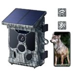 VOOPEAK Solar Trail Camera - 100MP 4K Native 30FPS, WiFi Bluetooth Game Camera with 120°Wide-Angle Motion Activated Night Vision 0.1s Trigger Time IP66 Waterproof for Wildlife Monitoring