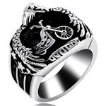 Uloveido Mens Mototbike Eagle Punk Jewelry Ring Stainless Steel Punk Biker Rings Boys Mens Birthday Anniversary Party Jewelry Ring Y516