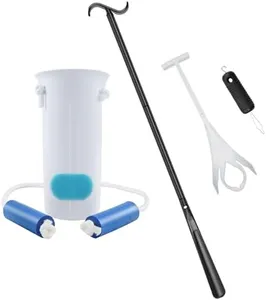 Kekoy 5 in 1 Sock Aid Device for Seniors Kit (Sock Put on and Remover Aid, Dressing Stick,Shoe Horn, Zipper Pull Button Assist Device) -Sock Aide Device with Foam Handles for Limited Mobility