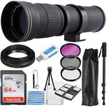 Commander Optics Super 420-800mm f/8 Manual Telephoto Zoom Lens for Canon EOS EF-S DSLR Cameras with T-Mount + Photo Essential Accessory Kit