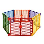 North States Superyard Colorplay Indoor/Outdoor 6-Panel Baby Play Yard. Carrying Strap for Easy Travel. Freestanding 18.5 sq. ft. Enclosure