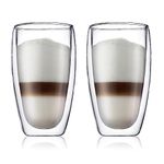 Bodum Pair of PAVINA Double Walled Thermo Glasses 0.45 L, 15 oz - Transparent