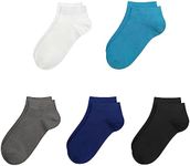 SERISIMPLE Viscose Bamboo School Socks Ankle Super Soft Kids Socks Stretch Cuffs Athletic Socks Odor Resistant Anti-odor 5 Pairs (Medium, Assorted5)