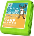 7 Mil Lime Green 10x12 Feet Tarp -Multifuctional Poly Tarp - Cover,Waterproof, UV Resistant, Weather Resistant