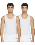 U.S. POLO ASSN. Men Comfort Fit Cotton I024 Regular Fit Vest-Pack of 2 (White M)