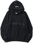 EUDOLAH Women and Men Y2K Oversized Pure Fleece Hoodie Casual Wear with Pocket Aesthetic Sweatshirt Pullover Hooded Sweater(Medium,Z Black)