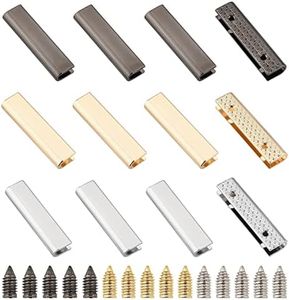 WADORN 18 Sets Metal Belt Tip with Screws, 1.56 Inch Wide Bag Decorative Buckles for Purse Webbing End Clip Clasps Leather Handle Strap End Cover DIY Purse Making Hardware Accessories