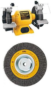 DEWALT Bench Grinder, 8-Inch (DW758) & Wire Wheel for Bench Grinder, Crimped Wire, 8-Inch (DW4906)