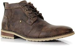 Ferro Aldo Blaine MFA806035 Mens Casual Brogue Mid-Top Lace-Up and Zipper Boots Brown Size: 9.5