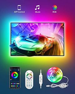 Daymeet Led Lights for TV, 3M TV Led Backlight Lights for 32-60 inch Monitor, USB Light Strip Behind Lighting, RGBIC with Remote, Music Sync Bluetooth APP Control