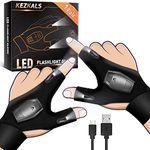 KEZKALS Gifts for Men, Rechargeable LED Gloves Fishing Accessories, Birthday Gifts for Men Who Have Everything, Flashlight Gloves with Light, Gadgets for Men Gifts for Dad, Men's Gifts for Christmas