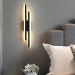 Riserva Modern LED Wall Lights Indoor, 16W Acrylic LED Wall Light Warm White 3000K, Long LED Sconce Wall Light, Wall Sconce Lights for Bedroom Living Room Corridor Hallway (Black)