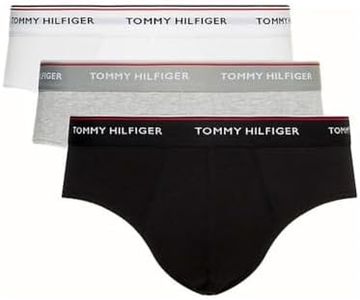 Tommy Hilfiger Men's Boxer Briefs, Black/Grey Heather, Large