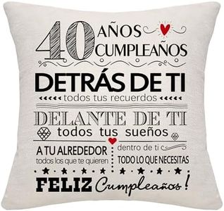 40 cumpleaños Regalos Funda de cojín de inspiración para 40 años de Edad Las Mujeres los Hombres mamá papá tía tío Esposa Marido Hermana Hermano Amigos primos Colegas Regalos de inspiración(40)