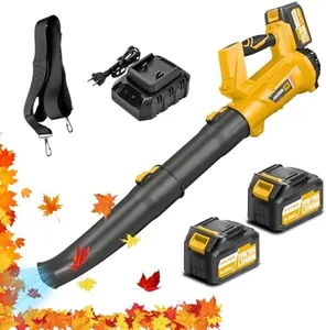 AKOBR Leaf Blower Cordless,20V Electric Blower with 2 6.0Ah Batteries and 1 Hour Fast Charger,540CFM 170MPH Lightweight Leaf Blower for Patio Cleaning,Lawn Care,Blowing Fallen Leaves and Dust,etc.