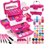 Flybay Kids Makeup Kit for Girls, Washable Kids Makeup Toys for Girls, Real Little Girls Makeup Kit Kids Toys, Princess Toddler Makeup Kit Christmas Birthday Gifts for Girls Age 3-12