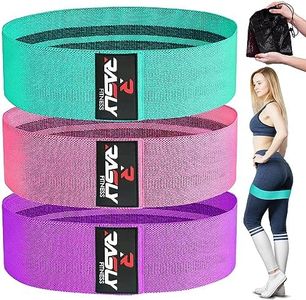 Kanzy Bandes de Résistance Elastique Musculation Femmes et Hommes en Tissu, [Lot de 3] pour Fessiers, Hanches et Jambes, Yoga, Pilates Bande Elastique Fitness