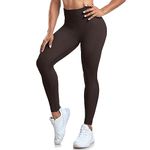 Yaavii Leggings for Women Gym High Waist Scrunch Butt Yoga Pants for Sports Workout Running (Brown, M)