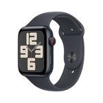 Apple Watch SE (2nd Gen, 2023) [GPS + Cellular 44mm] Smartwatch with Aluminum Case with Midnight Sport Band. Fitness & Sleep Tracker, Crash Detection, Heart Rate Monitor, Retina Display,