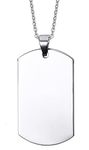 AMDXD silver dog tag pendant necklace (with engraving), stainless steel, 55 cm. Silber 28*48mm