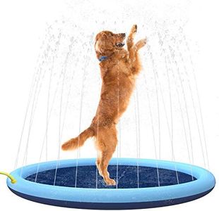 Flyboo Splash Sprinkler Pad for Dogs Kids,67’’ Thicken Dog Pool with Sprinkler,Pet Outdoor Play Water Mat Toys for Dogs Cats and Kiddie