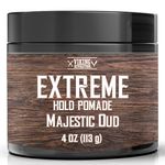 Viking Revolution Majestic Oud Hair Pomade for Men - Extreme Hold Hair Gel for Men Water Based - Pomade Extra Firm Mens Hair Pomade Strong Hold - High Shine Mens Hair Cream (4oz)