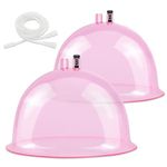 ZILAMPU Vacuum Cupping Machine Accessories,Upgrade 180MM L Buttock Shape Suction Therapy Cups 7.28 inch Diameter with Y Hose for Butt Lift,Body Massage (Pink-1 Pair)