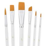 Hariendny Cake Painting Brushes Set 6 Pcs Cake Decorating Brushes Food Safe Paint Brushes Tools Soft Cookie Painting Brushes for Cookie Cake Decoration