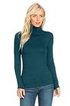 GUBA® Women's Polo Roll Neck Long Sleeve Turtle Neck Jumper - Ladies Plain Mockneck Casual Top (Teal, 12-14)