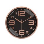 Amazon Brand - Solimo Plastic Analog Wall Clock, Quartz Movement, Silent Sweep, Bold Numeric Time Indicator, Decorative (30 Cm X 30 Cm, Black)